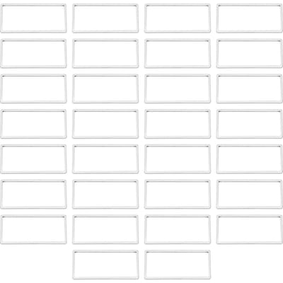 30 stuks Rechthoek Open Bezel Hangers Roestvrij Staal Holle Frame voor Sieraden MakenRechthoek S white