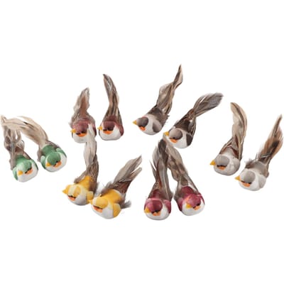 12 stuks Simulatie Schuim Vogel Kunstvogel Decoratie met Clip Bevestiging Huis Tuin Plant Decoratie
