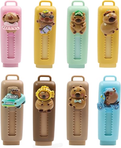 8 stuks intrekbare gummetjes, 8 grappige kleuren, gum voor kinderen, schattig schrijfwaren, schoolcadeau, kinderverjaardag