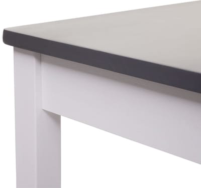 Eetkamerset MCW-F77, eetkamerset, massief houten landhuis 110cm ~ wit-grijs