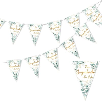 Slinger Driehoek Vlaggen - Feestdecoratie Slingers - Feestelijke Aankleding - Set van 2 Stuks - 24 Vlaggen - Multicolor