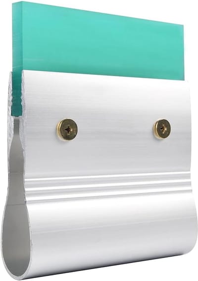 Zeefdrukrakel Aluminium - Inktmes Rubber - Grafische Druk - 75 Hardheid Rubber - 10 cm Vierkant - Groen