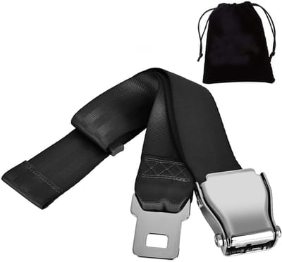 Dailygoods- Veiligheidsgordel Verlenger - Universele Gordel Extender - Voor Vliegtuig/Auto - 1 Stuk - 4,6 cm x 80 cm - Polyester/RVS - Gordelverlenger