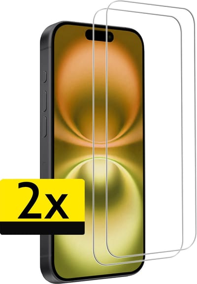 Screenprotector - Geschikt voor Apple iPhone 16 - 2 Stuks - Volledige Dekking - Beschermglas - Gehard Glas - Tempered Glass - Screen Protector