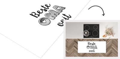 Keukenloper - Loper keuken - Spreuken - Quotes Beste Oma Ooit - Oma - Moederdag - zwart wit - 120x50 cm - Keukenloper vinyl
