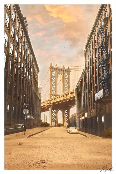 Desert City Manhattan - 100cm x 150cm - Fotokunst op akoestisch schilderij | Wanddecoratie