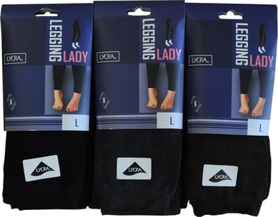 Dames legging 80% katoen - fantasie uni - 5 stuks - maat extra large - assortiment kleuren