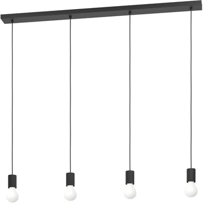 EGLO Nogalte hanglamp - 4-lichts - E27 - 117 cm - Rechthoek - Zwart