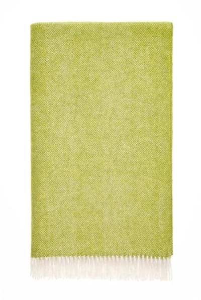 Plaid Visgraat Lime Groen - Shetland Lamswol - 140x185 - Bronte by Moon Scotland