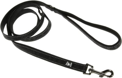 Hurtta Casual Reflective Hondenlijn / Hondenriem - Nylon - Neopreen greep - Zwart - Breedte: 2 cm - Lengte: 180 cm