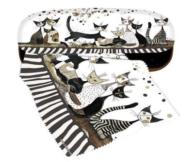 Luxe brilkoker met poetsdoek van Rosina Wachtmeister Sepia Cats