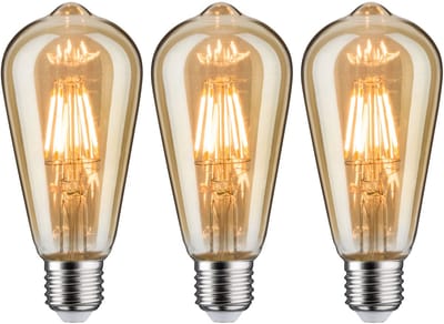 1879 Set LED-kolf Rustika E27 230V 3x480lm 3x6W 1700K dimbaar Goud