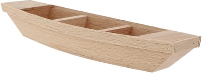 Houten Boot Model - Mini Zeilboot - Schoolproject Decoratie - Natuurlijk Hout Materiaal - 20 x 5.5 x 3 cm