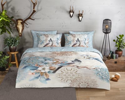 HIP dekbedovertrek mandalas en een vogel - 1 persoons 140x200/220 cm - Multi - 100% Katoen flanel