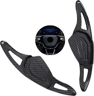 ABS Stuurwiel Schakel Peddels Extensie voor Skoda Octavia A8 MK4 Enyaq IV RS VRS Karoq Kodiaq 2021-2024 - Carbon Fiber Zwart, Verbeterde Schakelervaring en Sportieve Look