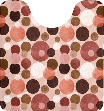 WC mat met uitsparing 55x60 cm - Antislip - Cirkels - Modern - Kleurrijk - Toiletmat met uitsnijding - Vloermat - Douchemat - Toilet tapijt - Toiletmatten