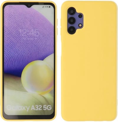Hoesje Geschikt voor Samsung Galaxy A32 5G - Fashion Telefoonhoesje Backcover - Siliconen Hoesje - Geel