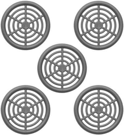 SOTECH 5 stuks ventilatieroosters Ø 48 mm / inbouw-Ø: 42,9 mm / inbouwdiepte: 6,8 mm Ventilatieroosters met sleuven voor inbouw met afdekrand Ventilatie binnen en buiten