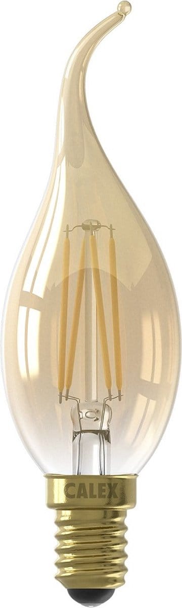 Calex LED Tip Kaarslamp E14 3.5W (25W) 250lm 2100K Goud Dimbaar