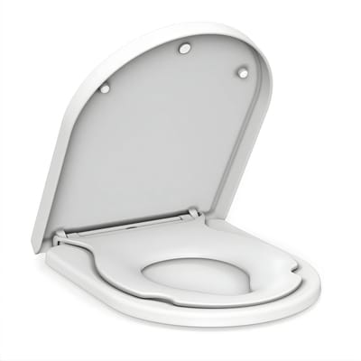 D-Vorm Toiletbril - Soft Close met Kinderzitje & Snelsluiting - Wit