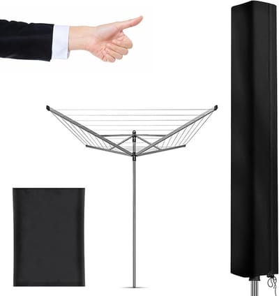 Beschermhoes voor droogmolen van 210D Oxford-stof, waterdicht en UV-bestendig, 160 × 15 × 15 cm met ritssluiting en trekkoord