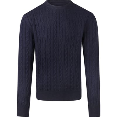 McGregor Cable Crew Neck Sweater Navy Size: 3XL | Sweaters Outlet | Heren | Blauw