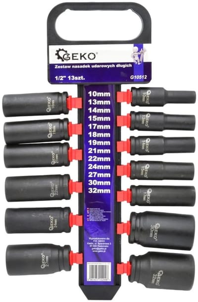 GEKO Langdurige dopsleutelset - 6-punts - Cr-V staal - 13-delig - 10-32 mm