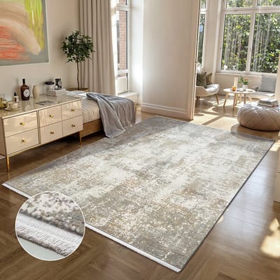 the carpet Fine hoogwaardige woonkamer vloerkleed, modern, zachte textuur, stijlvol design, luxueuze kwaliteit, ideaal voor slaapkamer & woonruimtes, geschikt voor vloerverwarming, beige, 200 x 290 cm