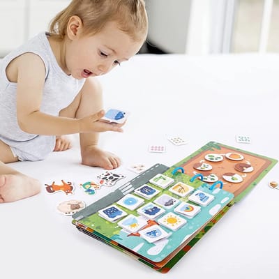 Montessori Herbruikbaar Stickerboek - Educatief Kinderstickers Speelgoed voor Vroeg Engels Leren