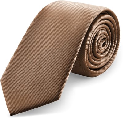 Bruine Grosgrain Stropdas van 8 cm
