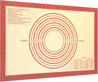 Intirilife herbruikbare siliconen bakmat in roodbruin met de afmeting 40 x 60 cm - Bakmat Kookgerei Bakmat Deegroller