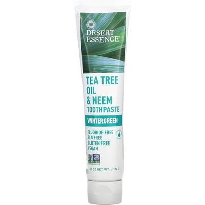 Desert Essence, Tea Tree Oil & Neem Toothpaste, Wintergreen, 6.25 oz (176 g)