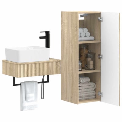 vidaXL - Badkamermeubel - Set - 2 - st - Sonoma - Eiken - 33 - x - 34,5 - x - 100 - cm