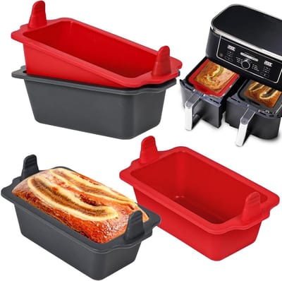 Kleine Siliconen Bakvormen voor Brood en Taarten - Set van 4, Geschikt voor Airfryer en Oven
