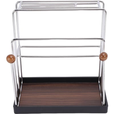 Support pour planche à découper   Support à ustensiles en acier inoxydable pour plan de travail de cuisine avec plateau égouttoir pour ciseaux éplucheurs trancheurs white