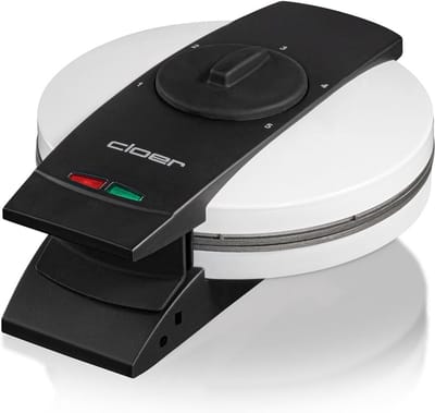 Wafflemaker voor 5 hartvormige wafels - anti-aanbaklaag - 930W - wit