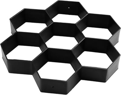Betonmal Tuinpad - Stoeptegel Mal - Doe-het-zelf Bestrating - Herbruikbaar en Stevig - 30x30x4 cm - Zwart