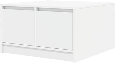 Salontafel met laden - Opbergtafel - Woonkamer organiseren - Strak modern design - 70x70x40 cm - Wit