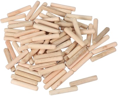 Houten deuvelpinnen - Rechte deuvelstaven - Meubelmontage - Gecanneleerde staven - 8x45 mm - Natuurlijk hout