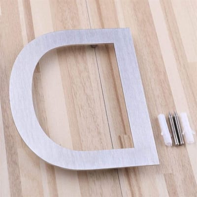 PYouo-nummerplaat RVS 304 geborsteld nikkel, 5 Inch moderne drijvende huisnummers, beste logo (kleur: Letter D)