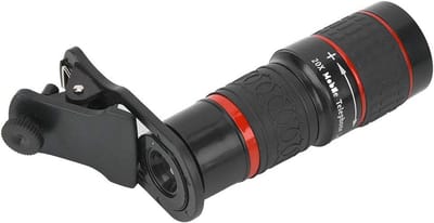 Telefoon Camera Lens - Zoom Objectief - Verre Foto's Maken - 20X Optische Zoom - Met Universele Clip - Zwart