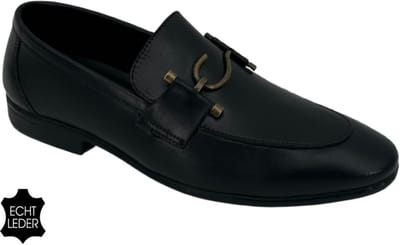Sagar Shoes® Heren Schoenen - 100% Echt Leer - Loafers Heren - Instappers Heren - Zwart - Maat 40