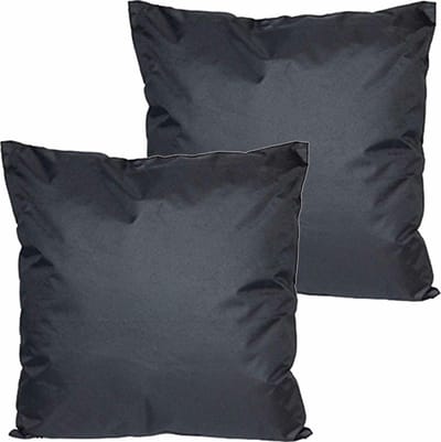 Anna's collection buitenkussens - 2x - Zwart - 60 x 60 cm - binnen/buiten