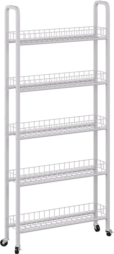 Vicco Rolivo Verrijdbaar ladeblok – 58 x 15 cm met 5 compartimenten Wit