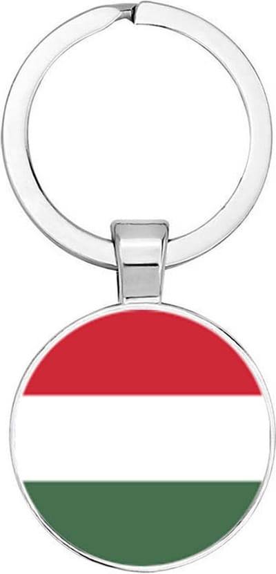 Akyol - Hongarije vlag Sleutelhanger - hongarije - iemand die houdt van reizen - vakantie - landen - vlag - reizigers - cadeau - geschenk - gift - kado - verassing - 2,5 x 2,5 CM