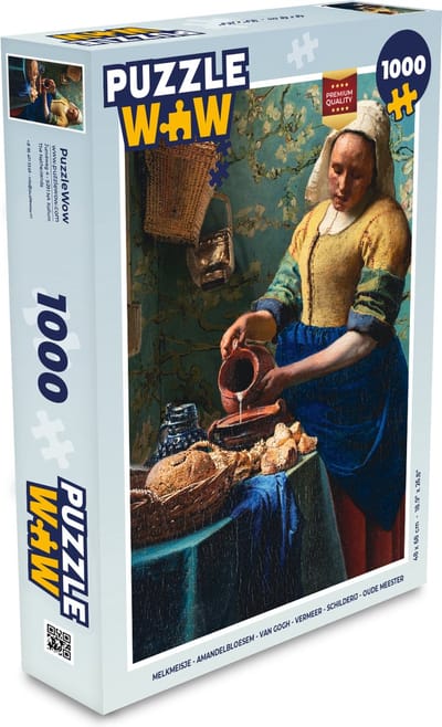Puzzel Melkmeisje - Amandelbloesem - Van Gogh - Vermeer - Schilderij - Oude meesters - Legpuzzel - Puzzel 1000 stukjes volwassenen
