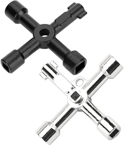 Dailygoods - 2-Pack Multifunctionele 4-Weg Sleutel - Universele Torx Sleutel voor Gasmeters en Kasten