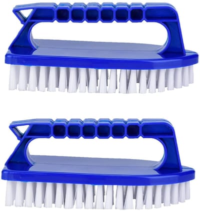 Dailygoods- Zwembadborstel Handheld - Antislip Handvat - Set van 2 - Voor Binnen- en Buitenbaden - Reinigingsborstel - Klein Formaat