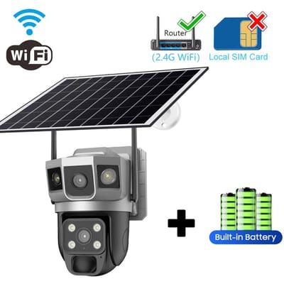 2024 Nieuwe Solar Camera 4G SIM-kaart Buiten 4MP HD Beveiliging CCTV Waterdichte Nachtzicht PIR Menselijke Detectie PTZ-camera met Zonnepaneel WiFi Cam