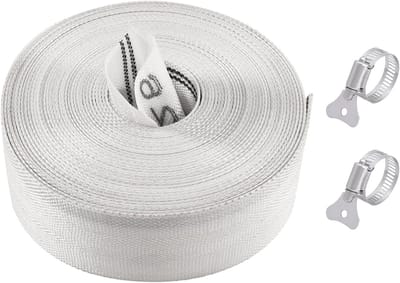 Industriële Slang 1 1/4 inch - 32 mm, 10 m Plat Slang Accessoires met RVS Slangklem voor Vuilwaterpompen en Tuinpompen, Geschikt voor Tuin en Bouwprojecten
